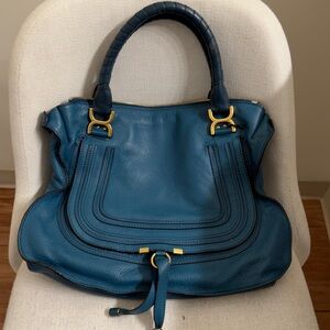Chloe Teal Leather Shoulder Bag